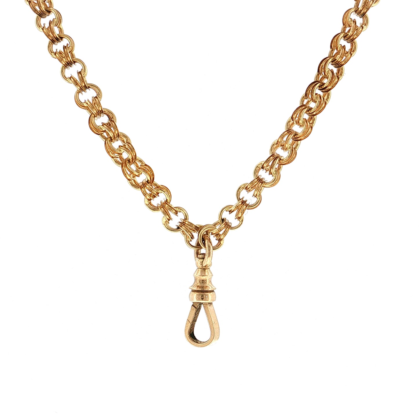 Victorian Rolo Chain Necklace 15k & 14k Yellow Gold