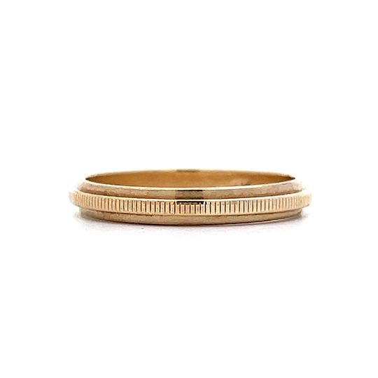 Vintage 1950's Coin Edge Wedding Band in 14k