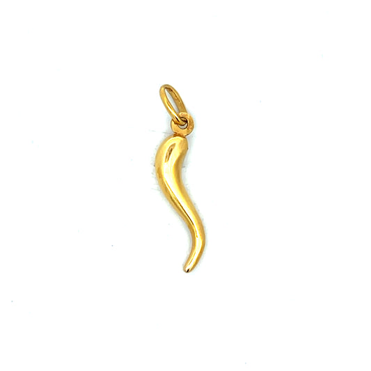 Vintage 1950s Cornicello Charm Pendant in 18k