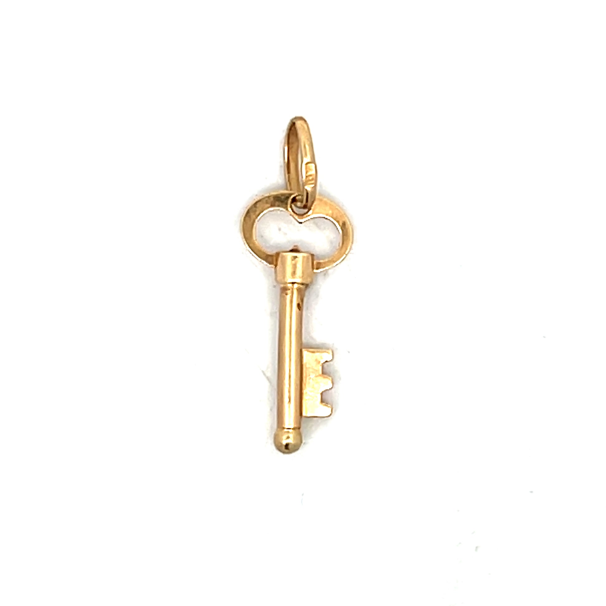 Vintage 1960s Key Charm Pendant in 14k Yellow Gold