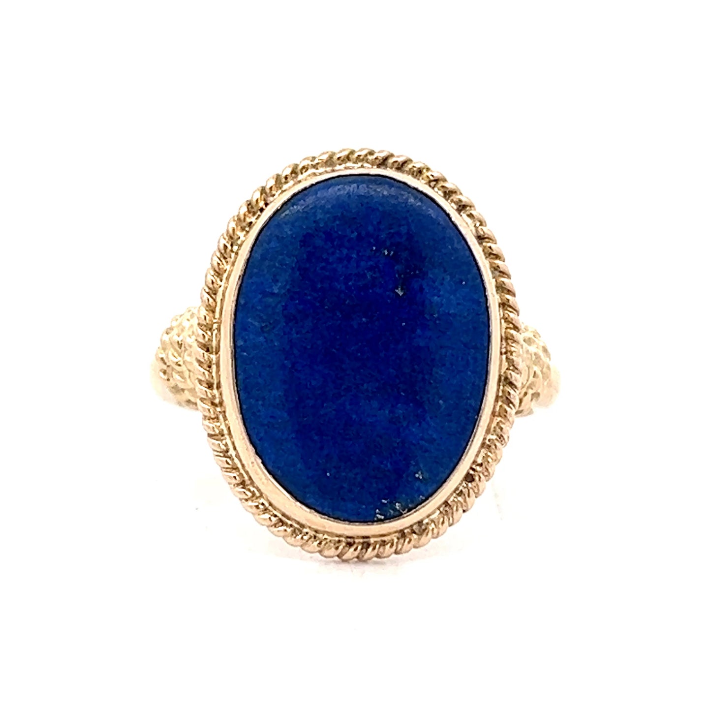 Vintage Cabochon Lapis Lazuli Cocktail Ring in 14k