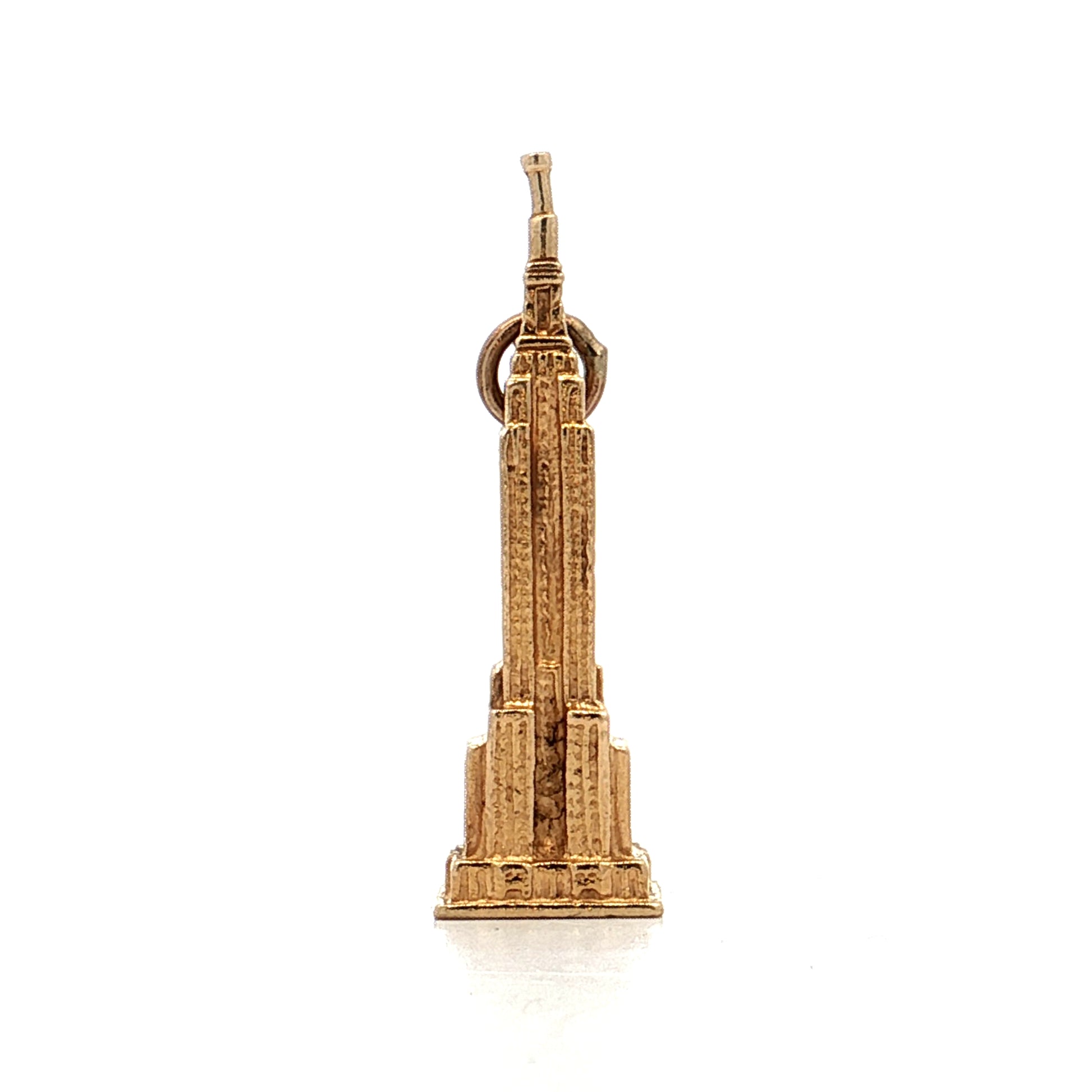 Vintage Empire State Building Charm 14k Yellow Gold