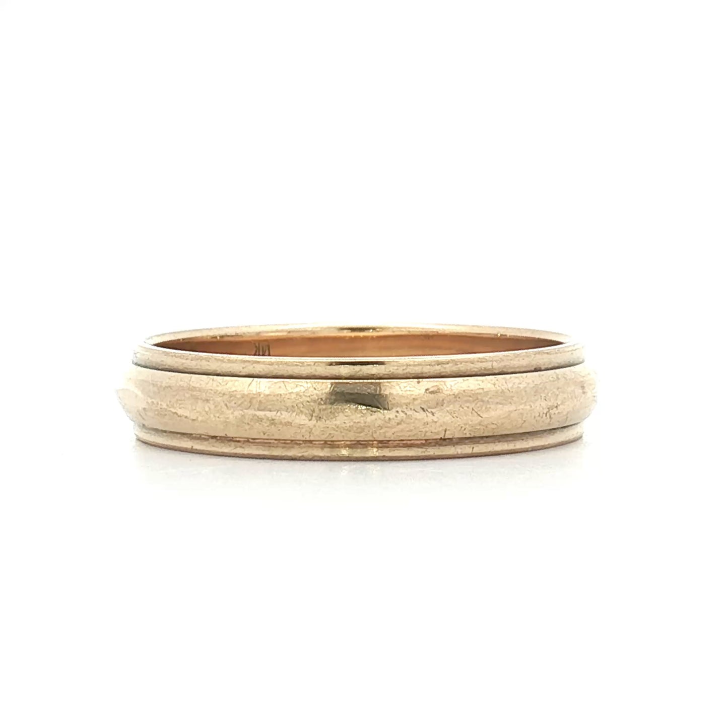 Vintage Mens 5mm Step Edge Wedding Band 14k