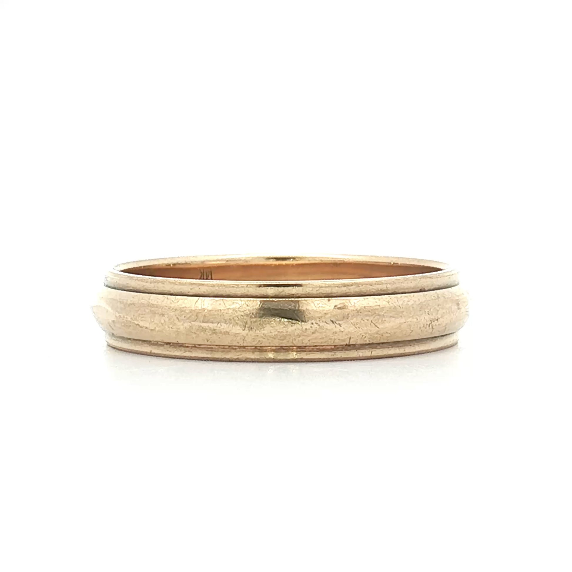 Vintage Mens 5mm Step Edge Wedding Band 14k