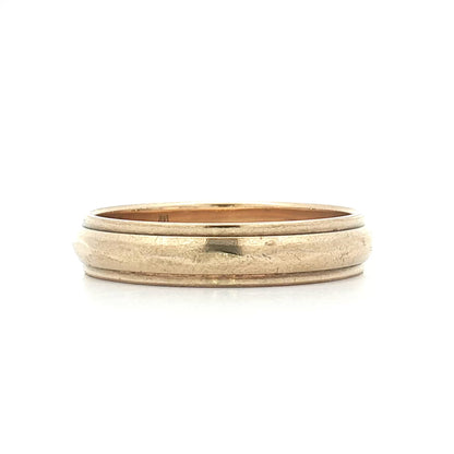 Vintage Mens 5mm Step Edge Wedding Band 14k