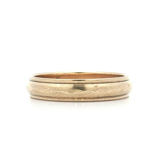 Vintage Mens 5mm Step Edge Wedding Band 14k