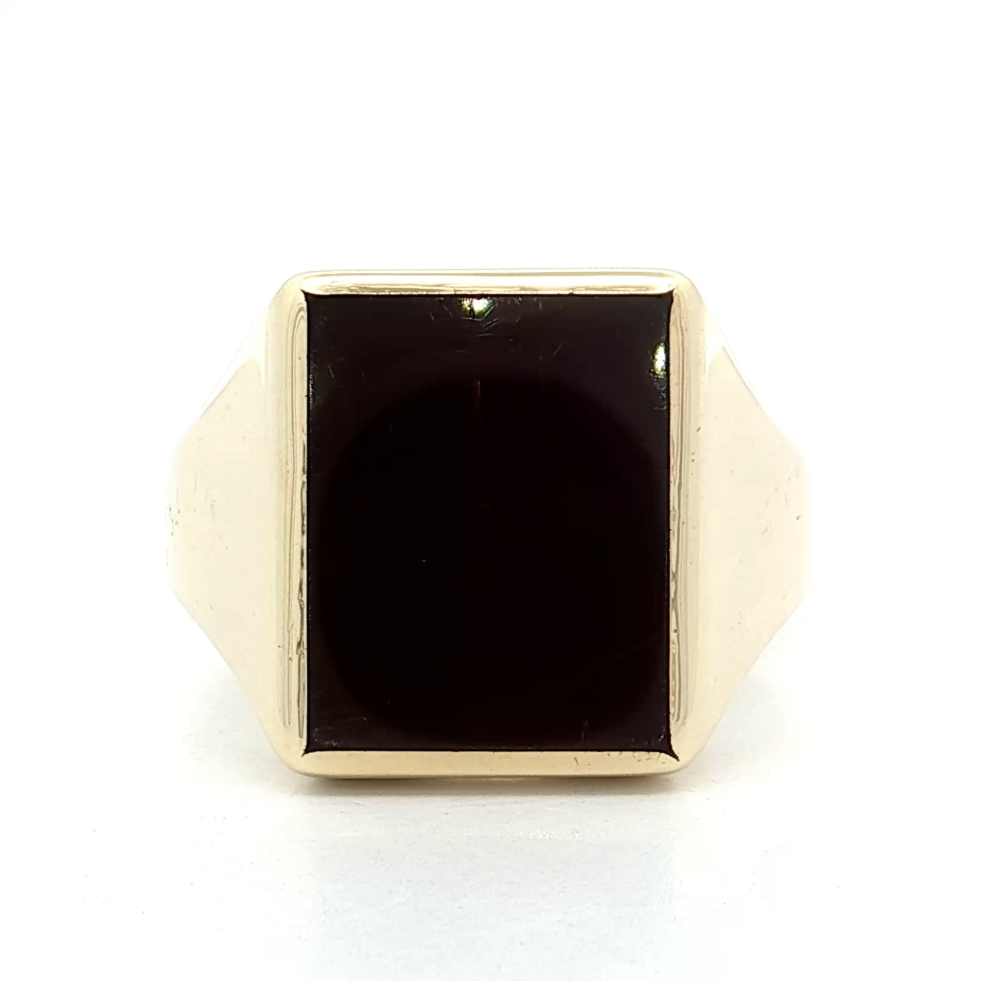 Vintage Mens Carnelian Signet Ring 14k Yellow Gold