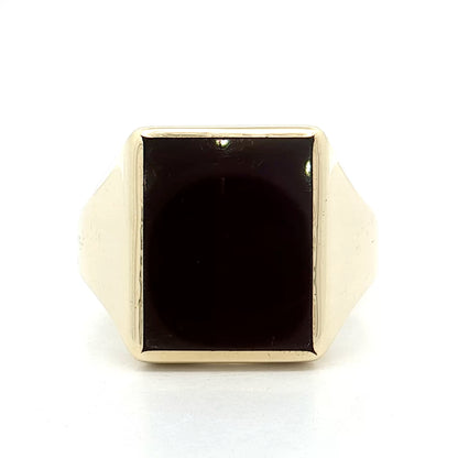 Vintage Mens Carnelian Signet Ring 14k Yellow Gold