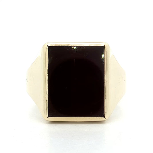 Vintage Mens Carnelian Signet Ring 14k Yellow Gold