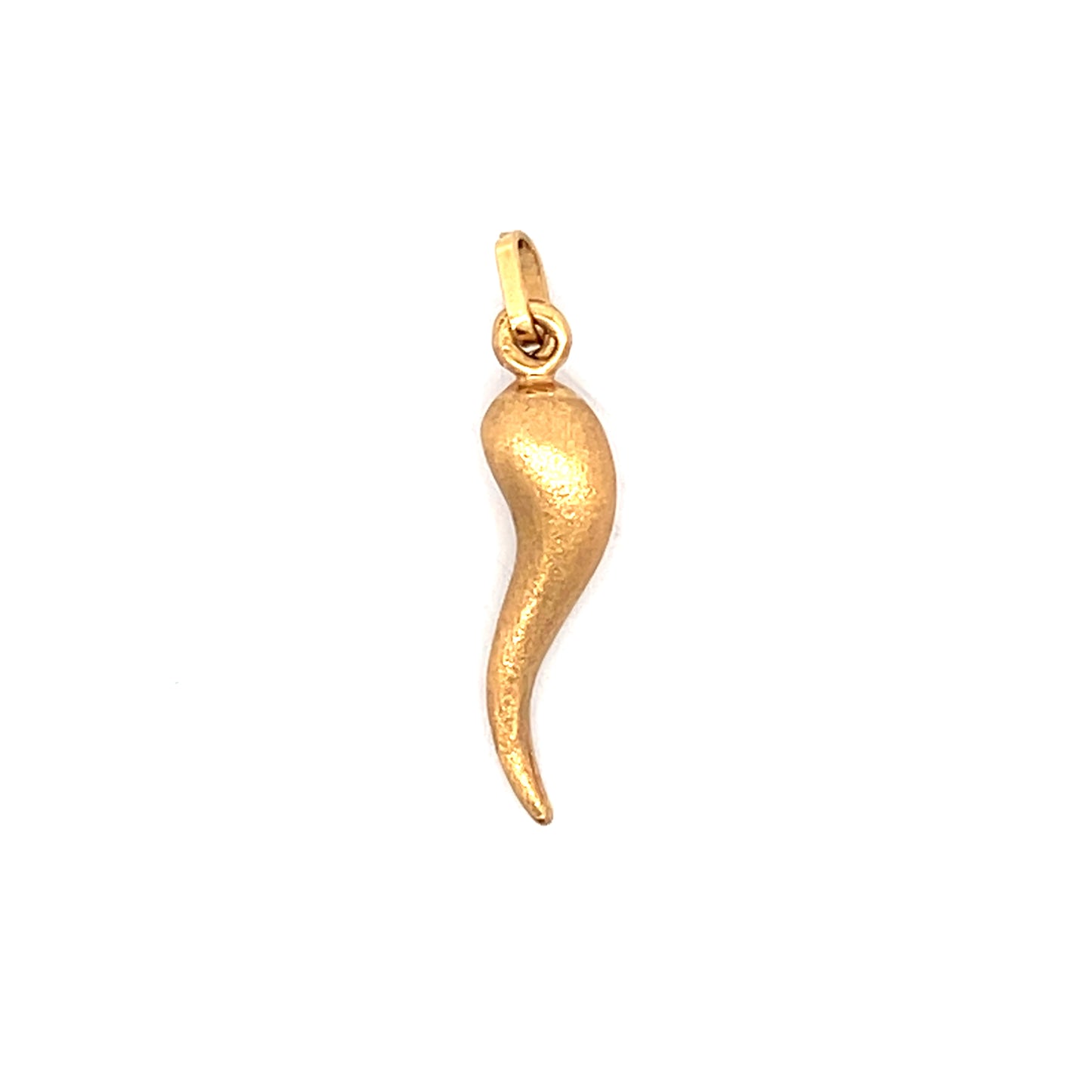 Vintage Mid-Century Cornicello Charm 18k Yellow Gold