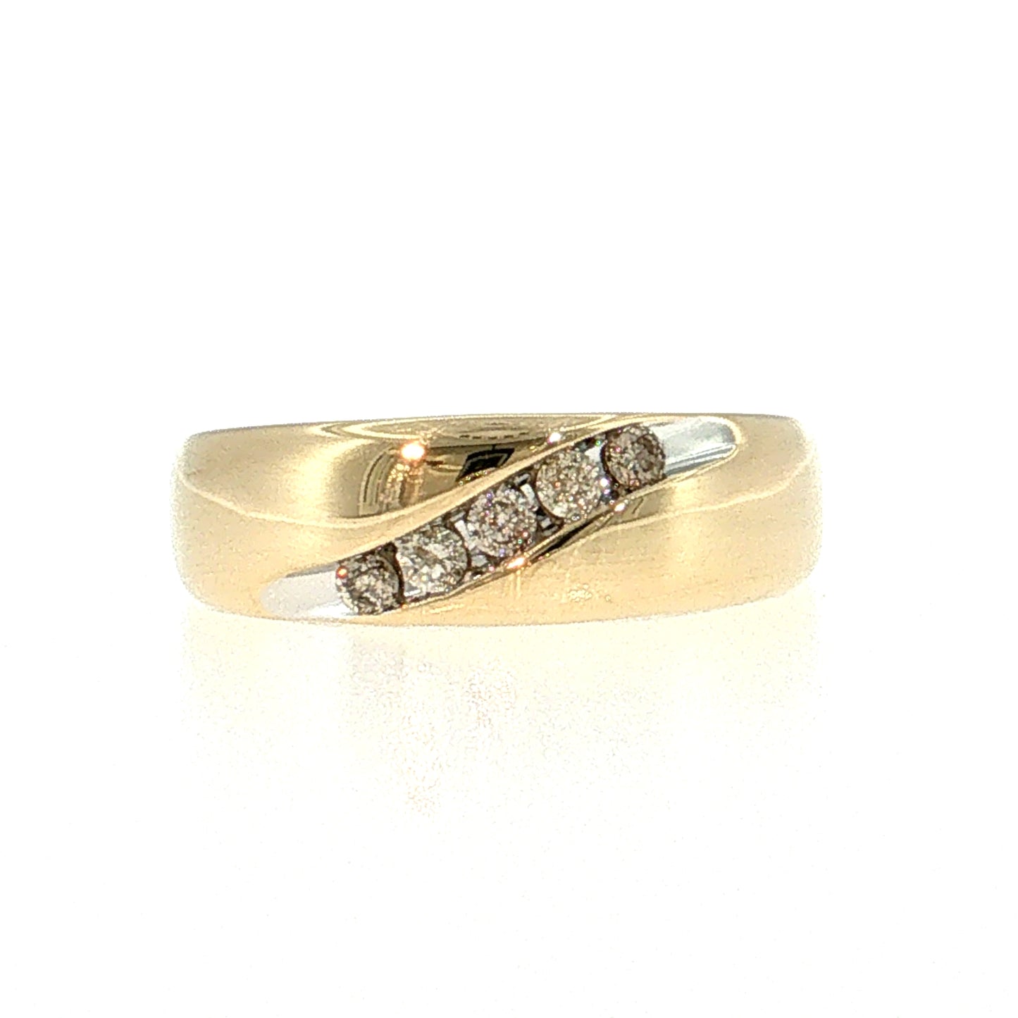 Vintage Mid-Century Diamond Wedding Band 10k Yellow Gold