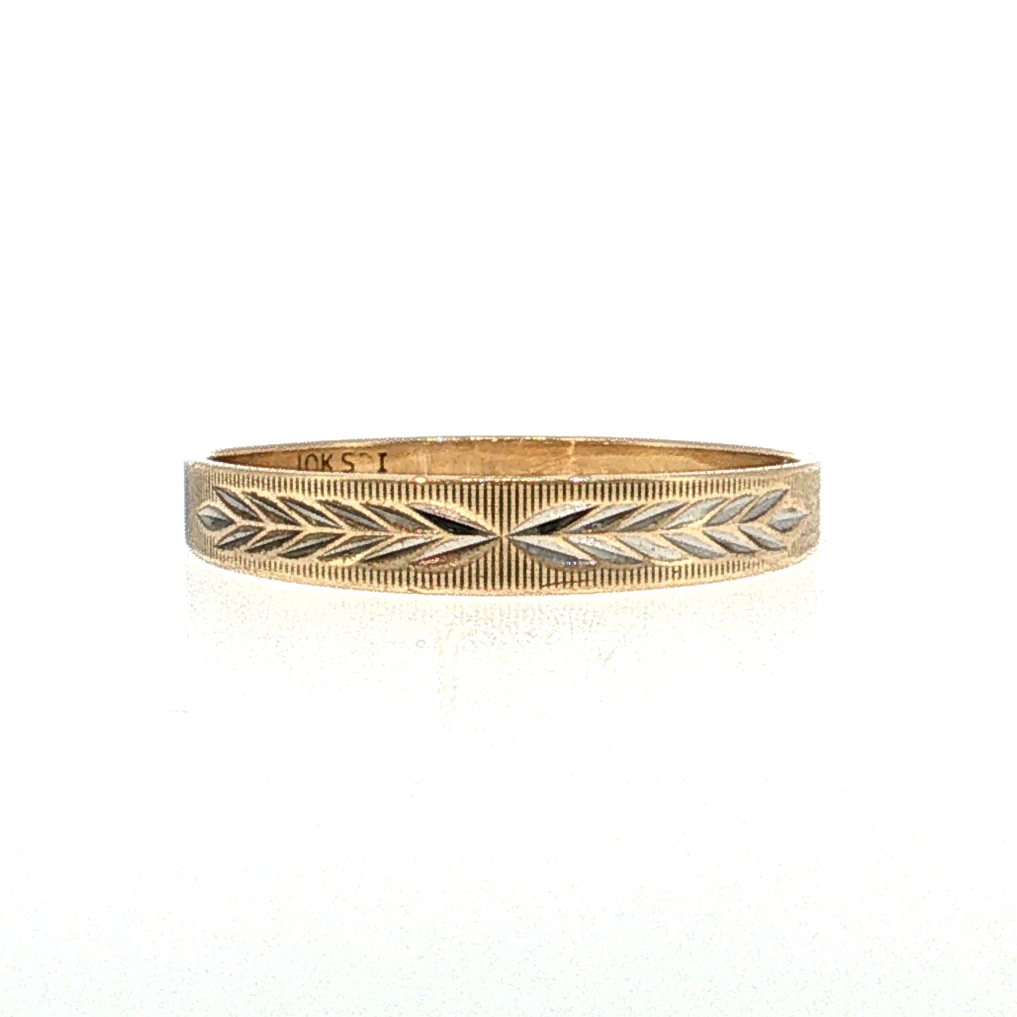 Vintage Mid-Century Engraved Men's Wedding Band 10k