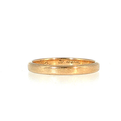 Vintage Mid-Century European Wedding Band 14k Yellow Gold