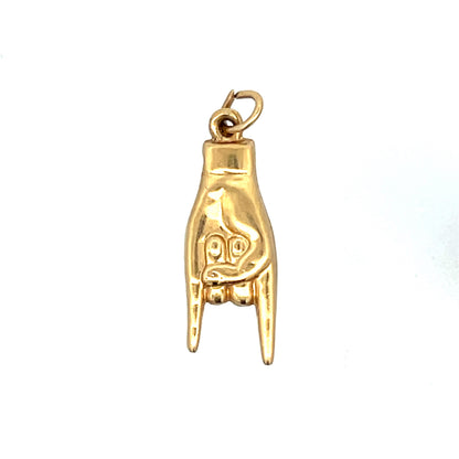 Vintage Mid-Century Figa Charm in 14k Yellow Gold