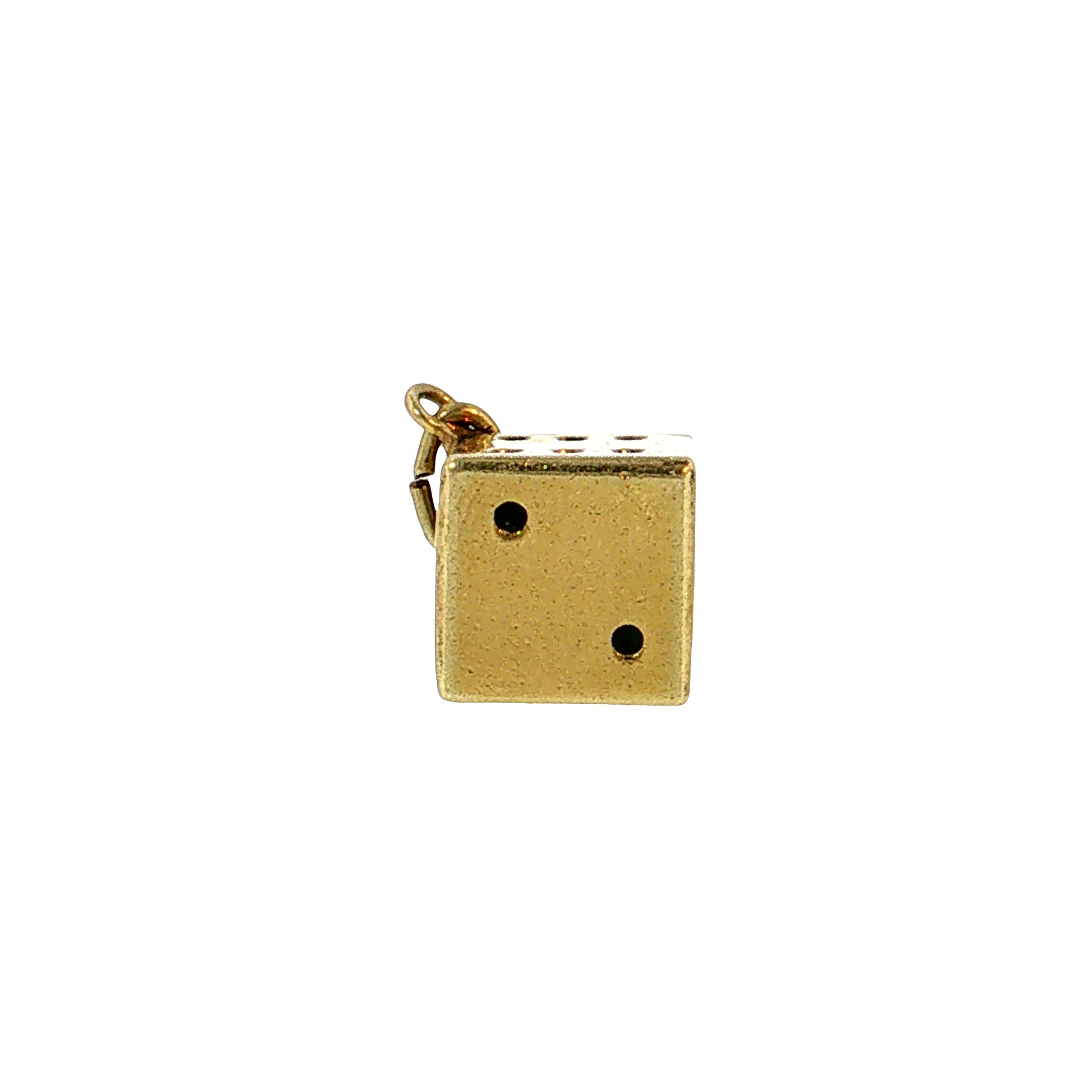 Vintage Mid-Century Gold Dice Charm 14k