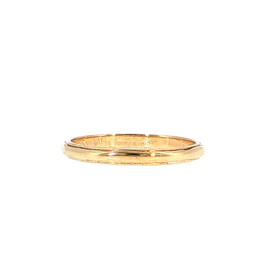 Vintage Mid-Century Half Round Wedding Band 14k