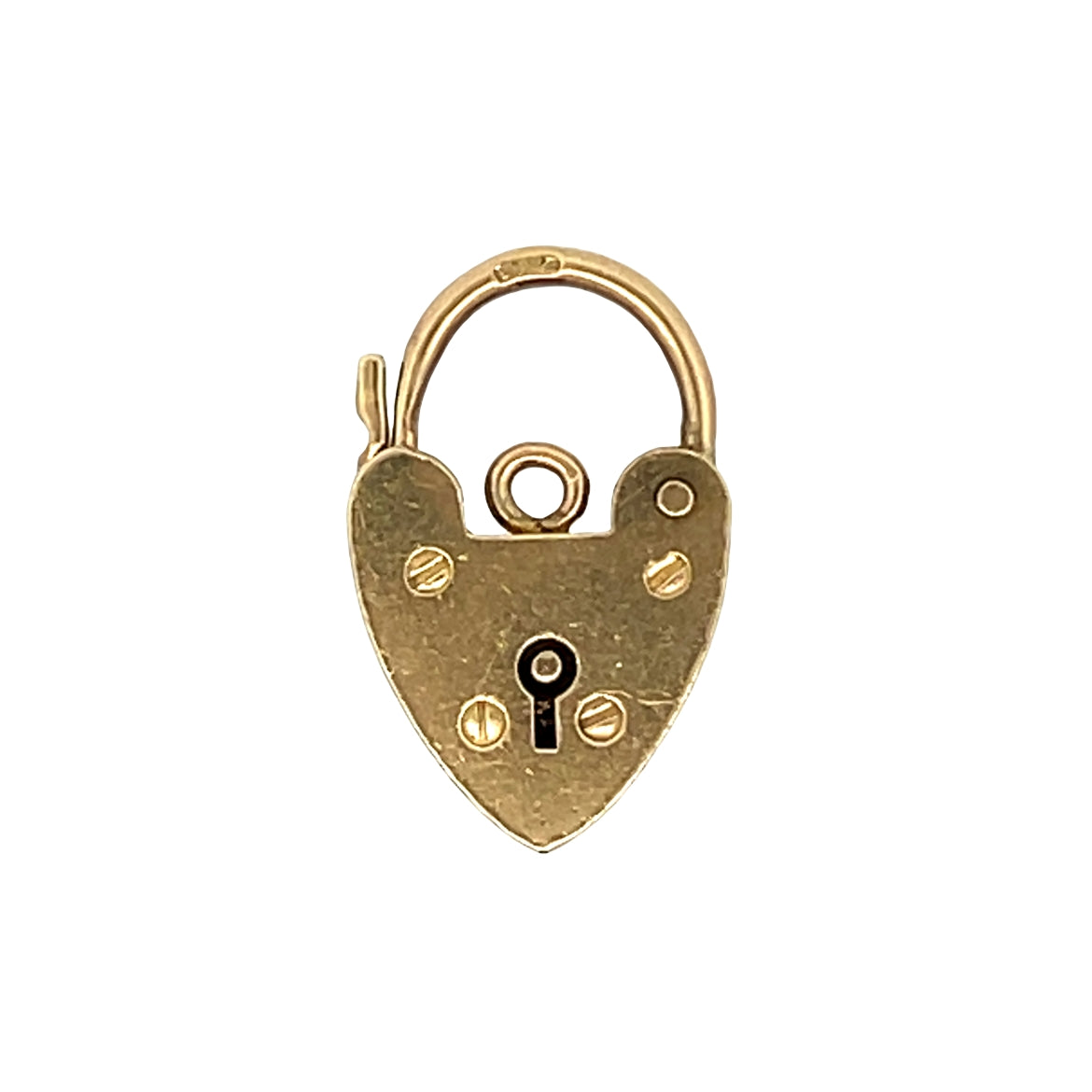 Vintage Mid-Century Heart Lock Pendant in 9k
