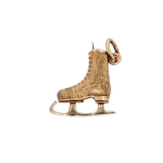 Vintage Mid-Century Ice Skate Charm in 10k