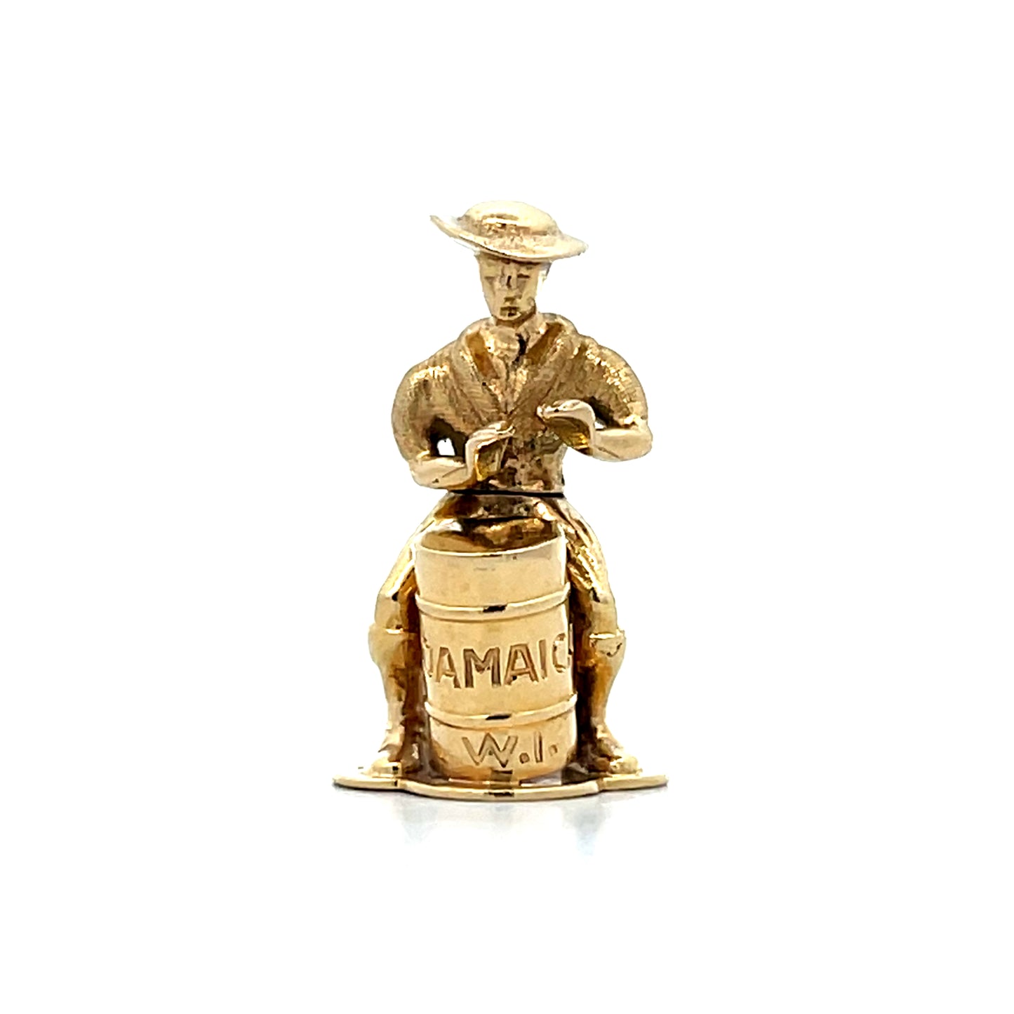 Vintage Mid-Century Jamaican Drummer Charm in 14k