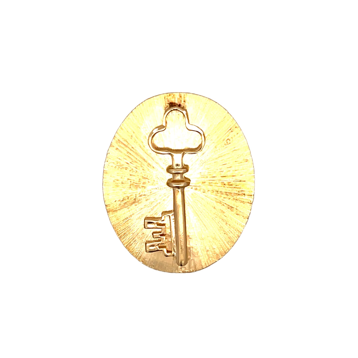 Vintage Mid-Century Key Pendant in 14k Yellow Gold