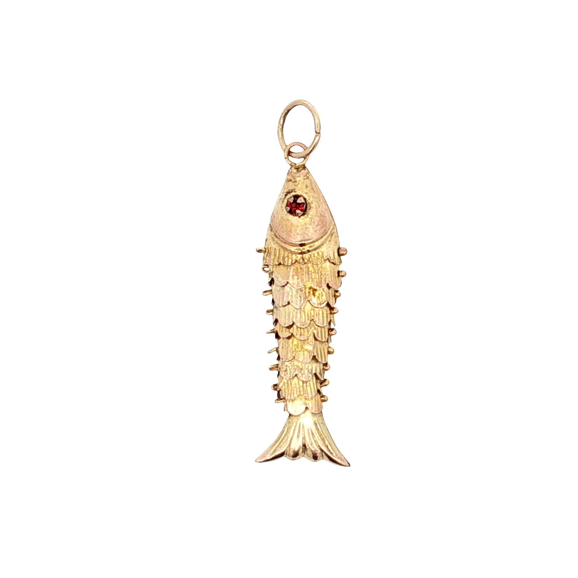 Vintage Mid-Century Koy Fish Pendant 14k Yellow Gold
