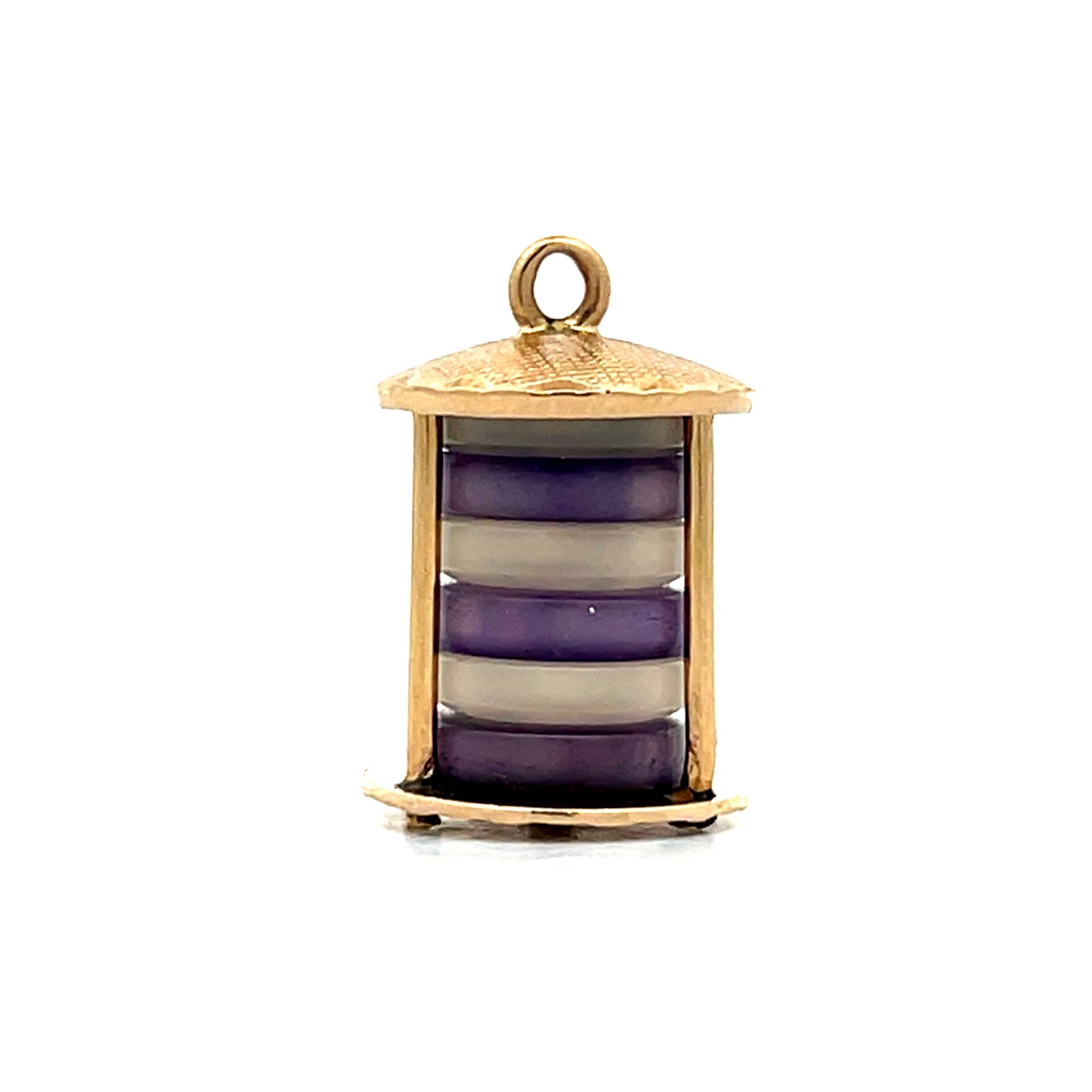 Vintage Mid-Century Lantern Charm 14k Yellow Gold
