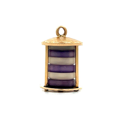 Vintage Mid-Century Lantern Charm 14k Yellow Gold