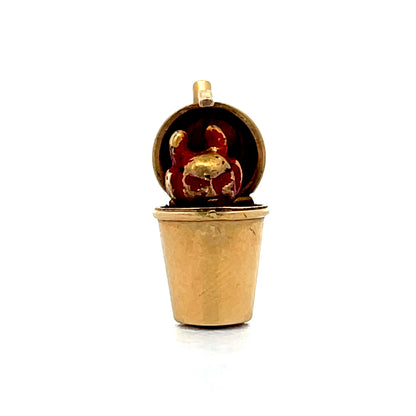 Vintage Mid-Century Martini Shaker Charm Pendant in 14k