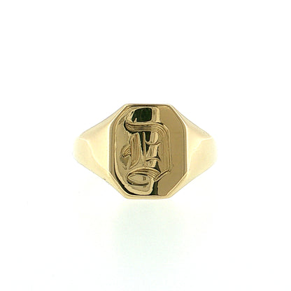Vintage Mid-Century Men's Elongated Signet Ring 10k