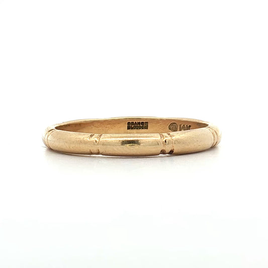 Vintage Mid-Century Mens Wedding Band 14k Yellow Gold
