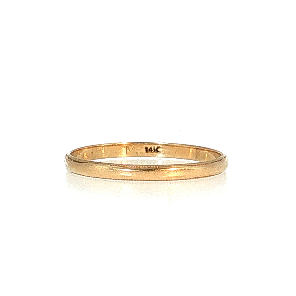 Vintage Mid-Century Milgrain Wedding Band 14k Yellow Gold