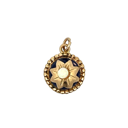 Vintage Mid-Century Opal Flower Charm 14k