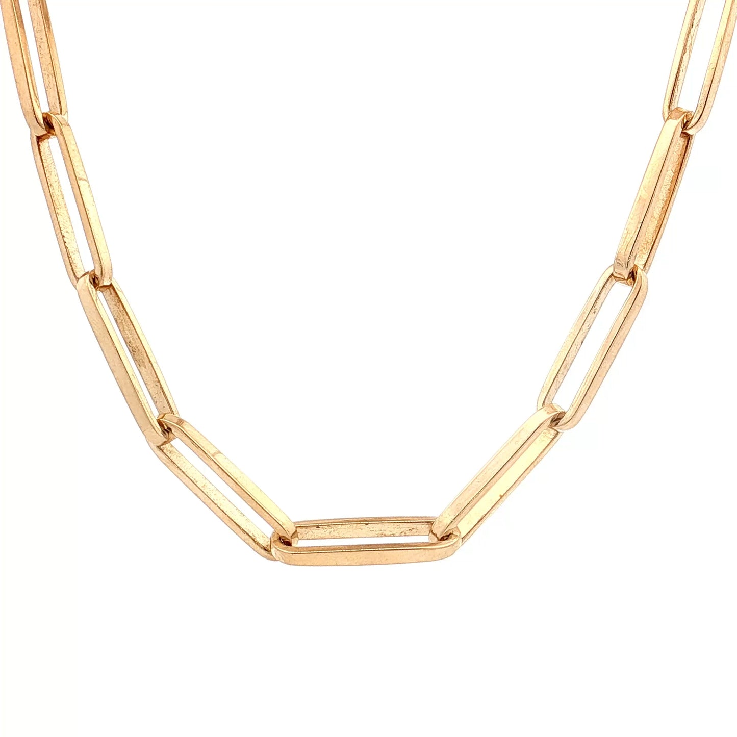 Vintage Mid-Century Paperclip Chain Necklace 14k