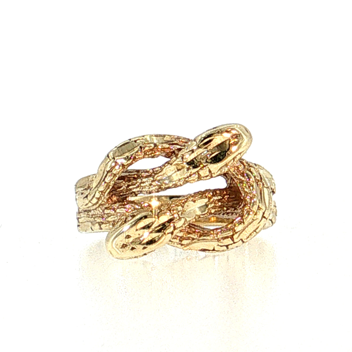 Vintage Mid-Century Snake Cocktail Ring 14k