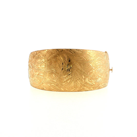 Vintage Mid-Century Tapered Cuff Bangle 14k
