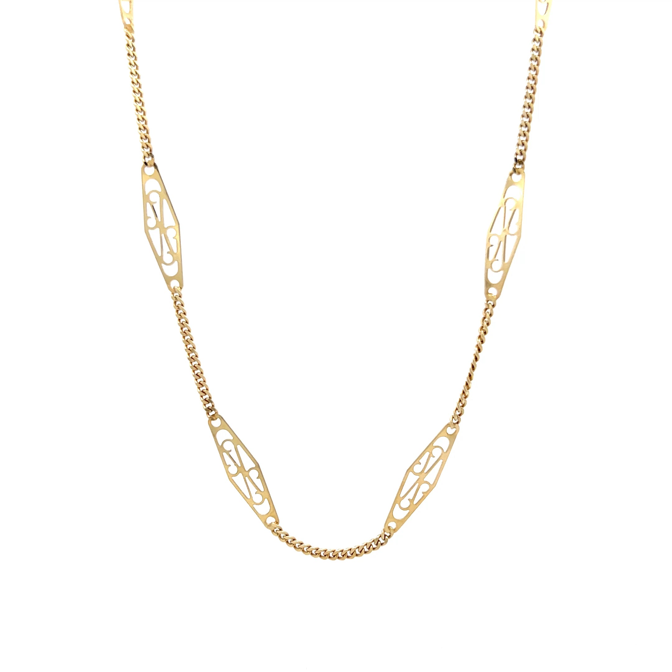 Vintage Mid-Century Triangular Link Necklace in 14k – Filigree Jewelers