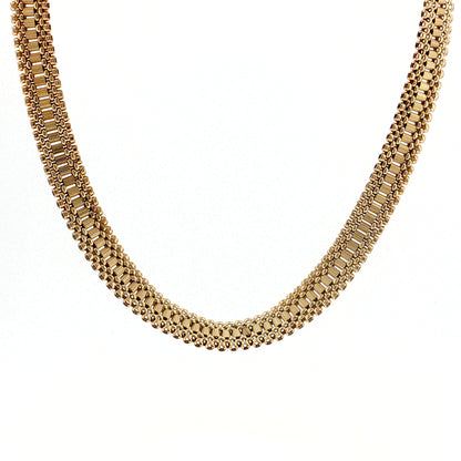 Vintage Mid-Century Watch Link Choker Necklace 14k