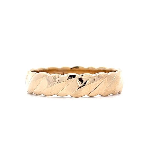 Vintage Mid-Century Wedding Band in 14k Yellow Gold