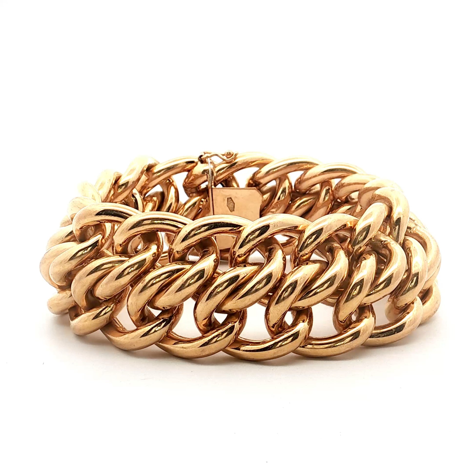 Vintage Mid-Century Woven Link Bracelet in 18k
