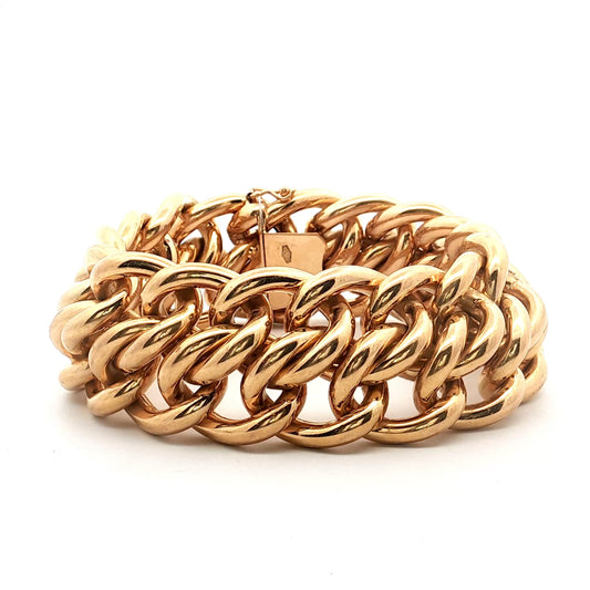 Vintage Mid-Century Woven Link Bracelet in 18k