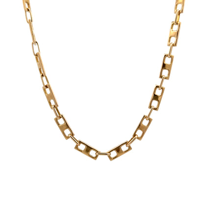 Vintage Rectangular Mariner Link Chain in 14k Yellow Gold
