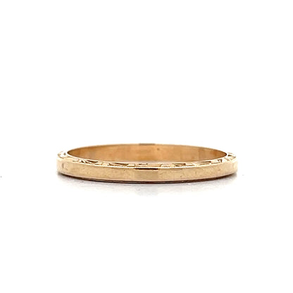 Vintage Retro 2mm Wedding Band in 14k Yellow Gold