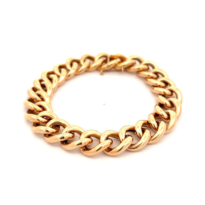 Vintage Retro Curb Link Bracelet 18k Rose Gold