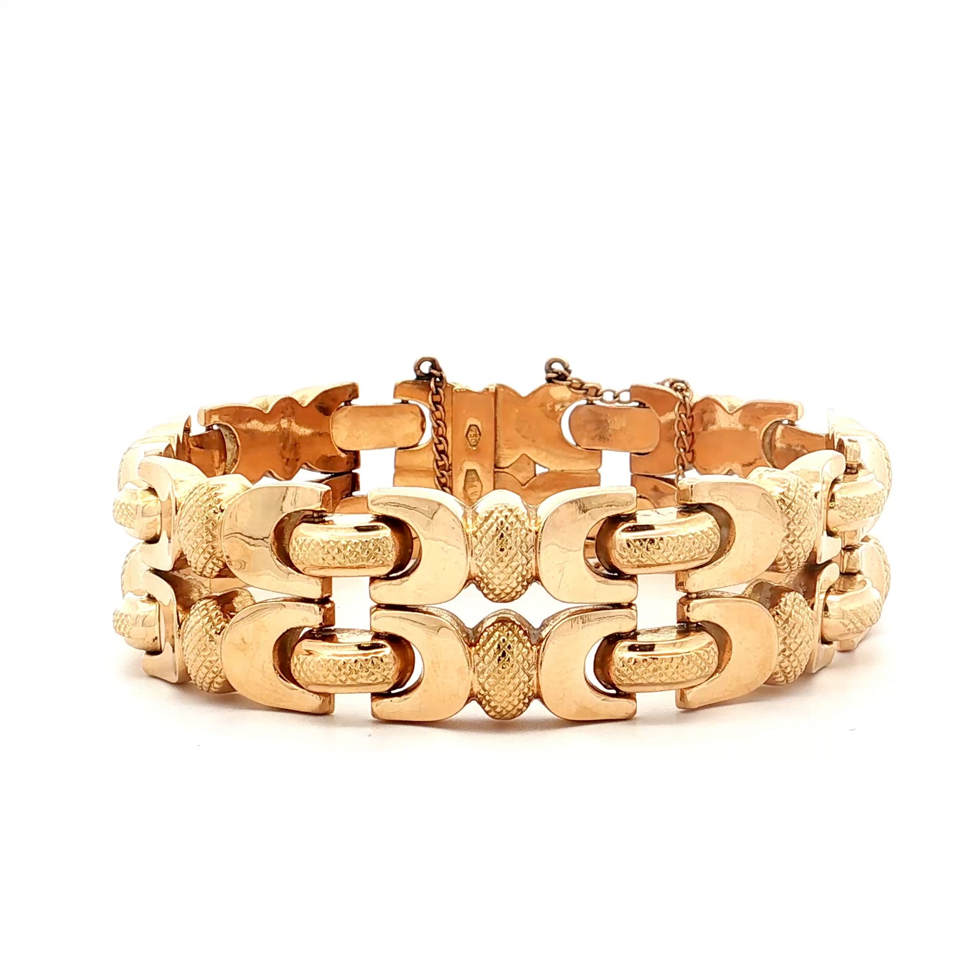 Vintage Retro Geometric Bracelet in 18k Yellow Gold