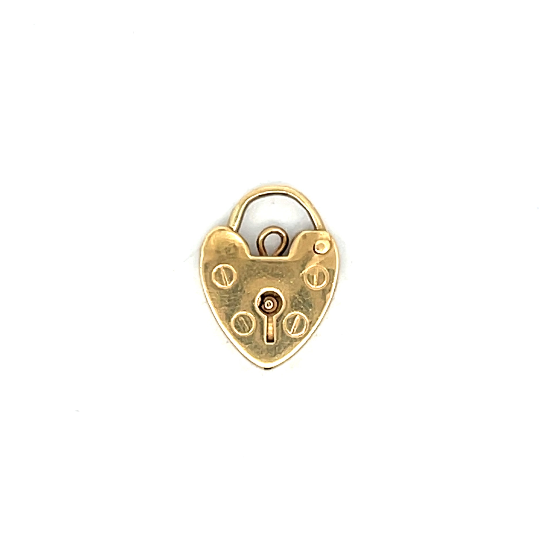 Vintage Victorian Heart Lock Charm 9k Yellow Gold