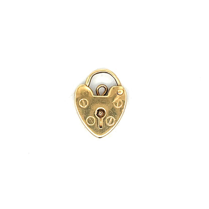 Vintage Victorian Heart Lock Charm 9k Yellow Gold