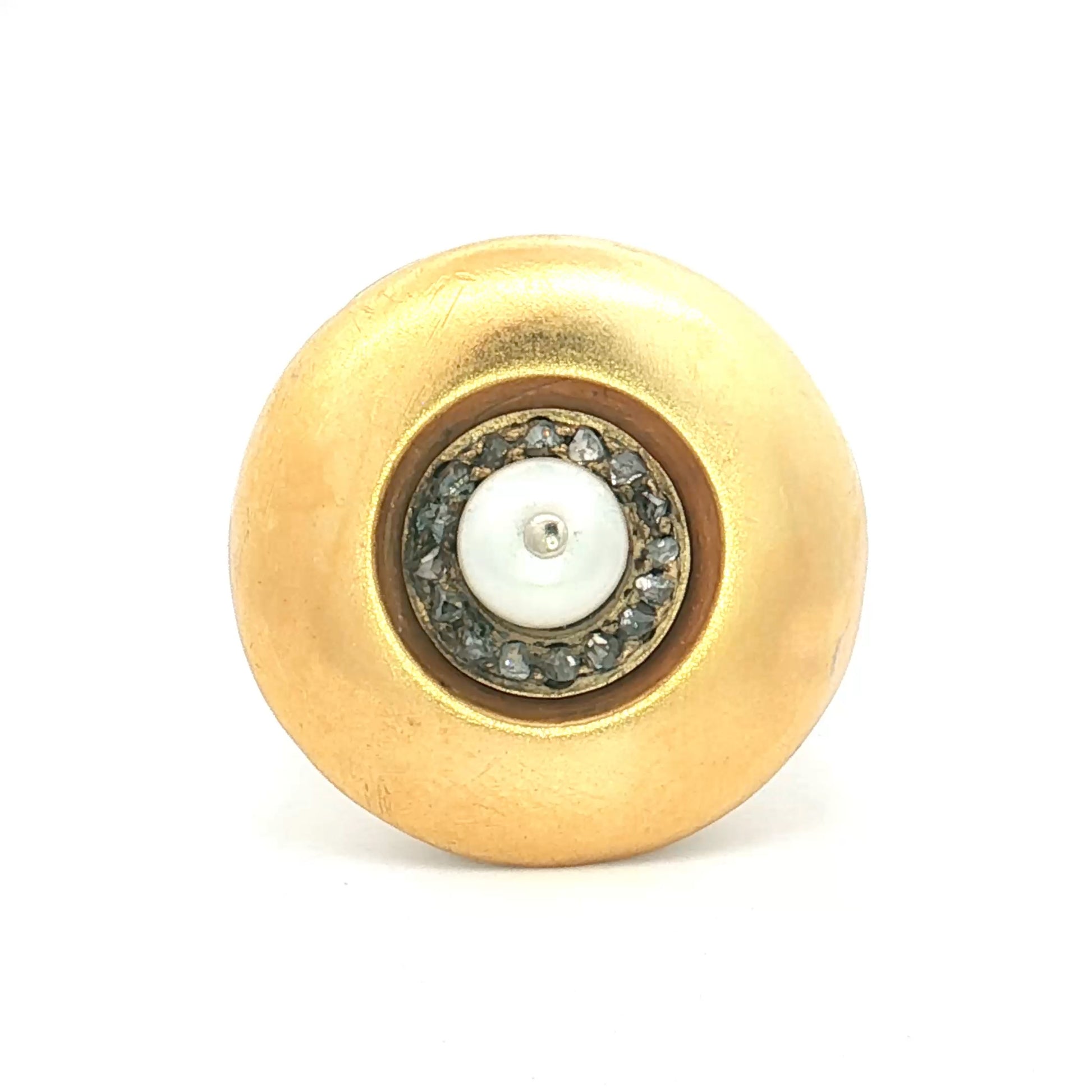 Vintage Victorian Pearl & Diamond Cocktail Ring 14k