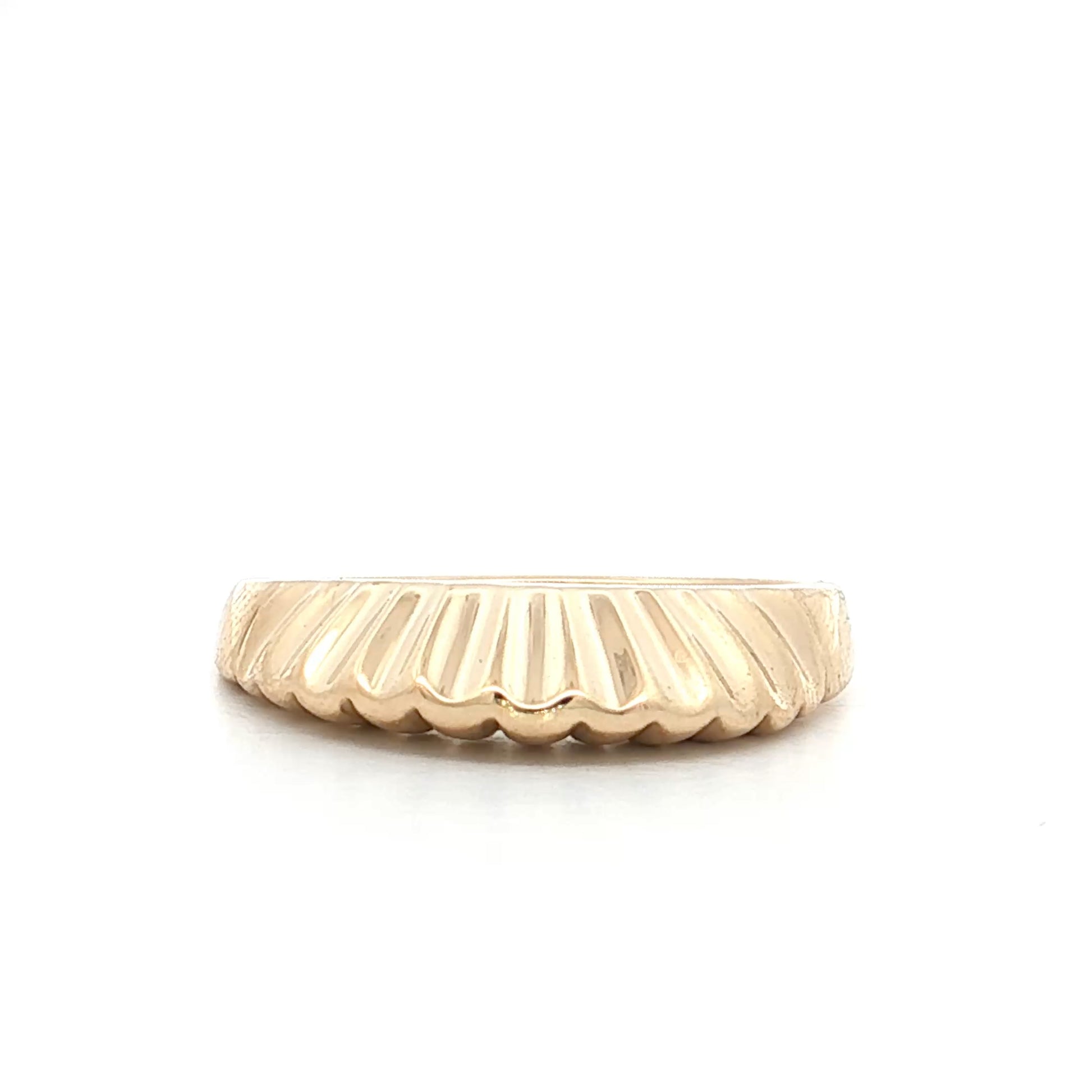 Wavy Scalloped Stacking Ring 14k Yellow Gold