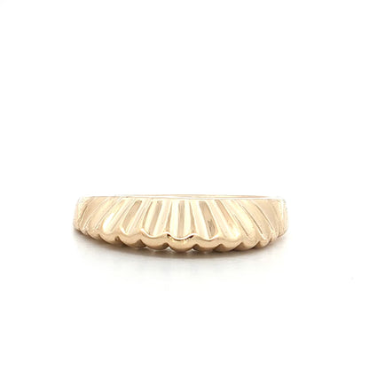 Wavy Scalloped Stacking Ring 14k Yellow Gold