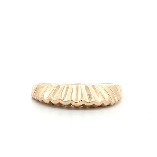 Wavy Scalloped Stacking Ring 14k Yellow Gold